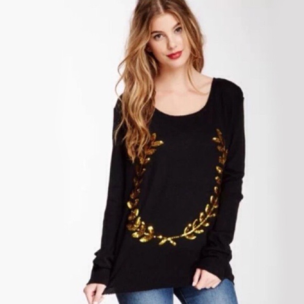 *wildfox* couture white label black sequin sweater
